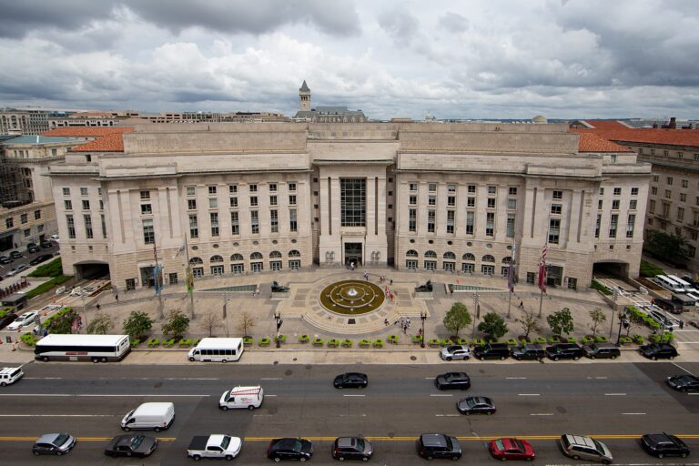 Exterior view of the Ronald Reagan Building and International Trade Center in Washington D.C., the location of Customs and Border Protection Headquarters. CBP photo by Jerry Glaser.